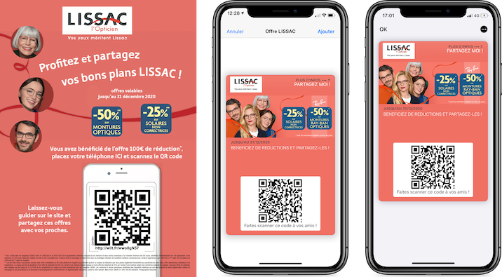 Dématérialisation du coupon LISSAC dans le wallet via un QR code en point de vente 