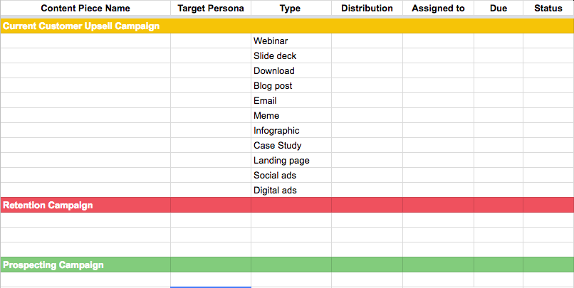 editorial calendar