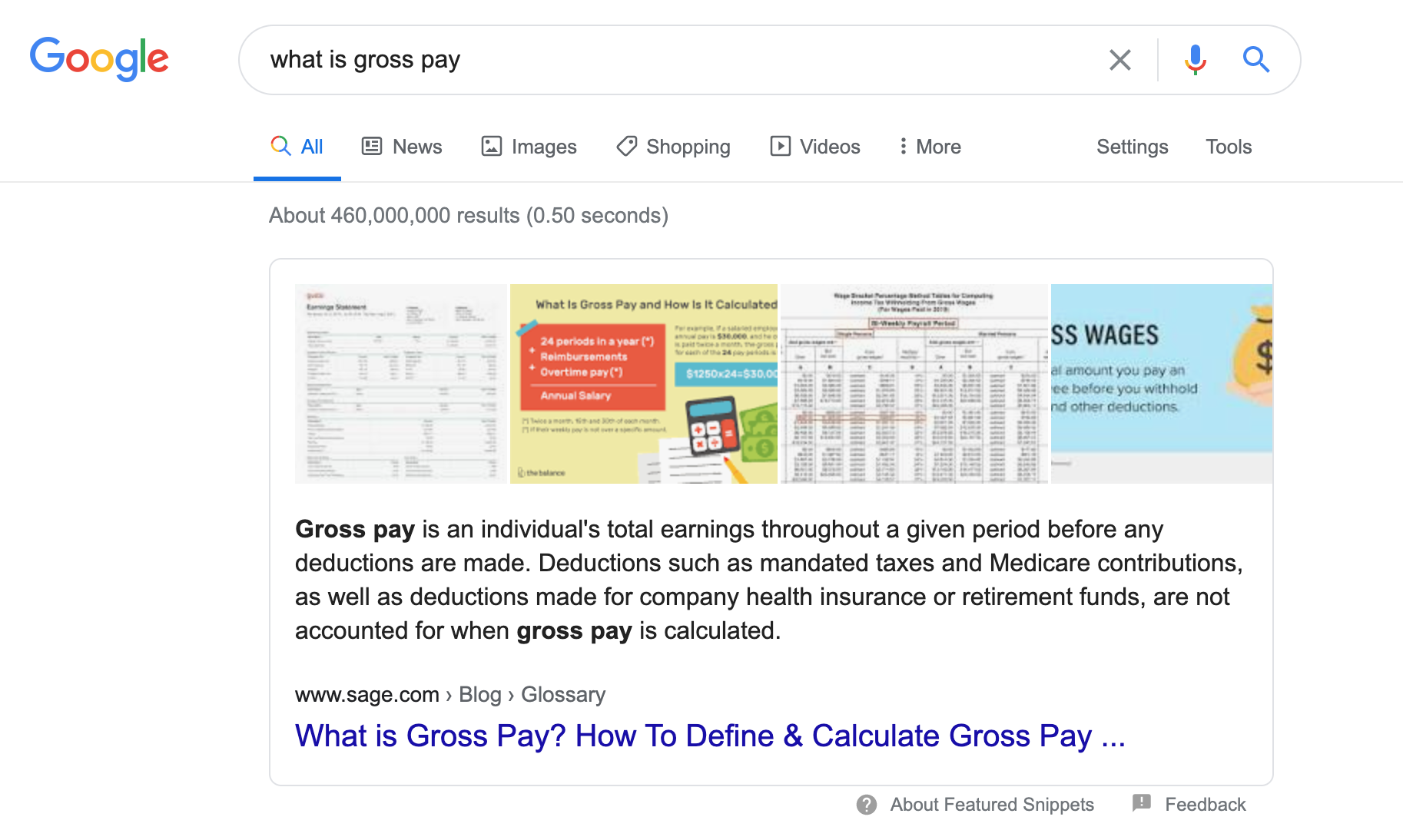 featured snippet