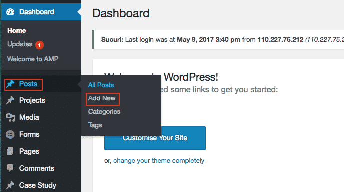 WordPress Posts - Add A New Post