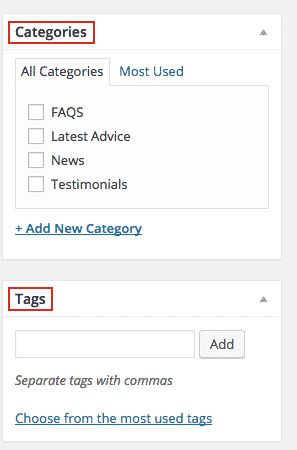 WordPress Posts - Categories & Tags