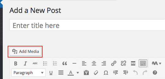 WordPress Posts - Add Media