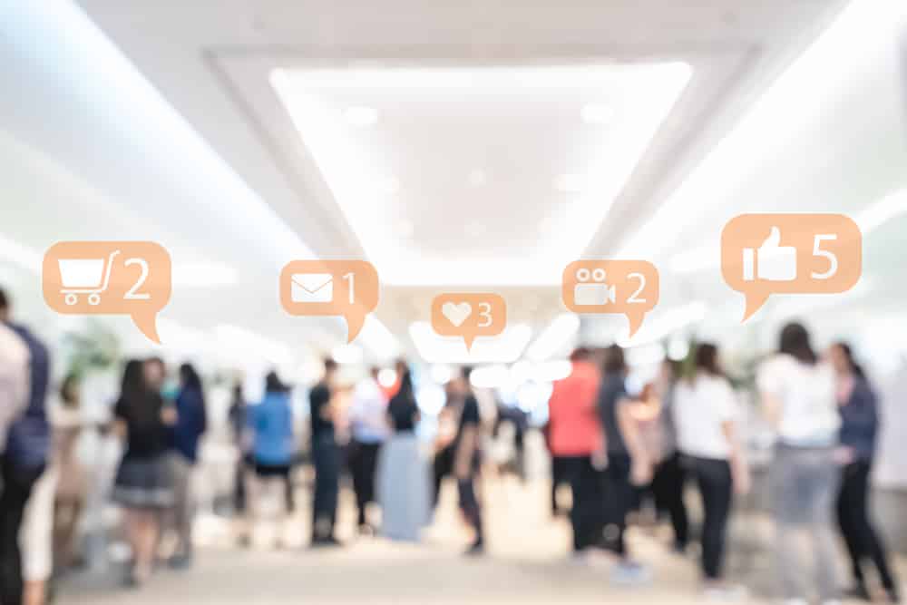 social media notifications and event marketing at trade show