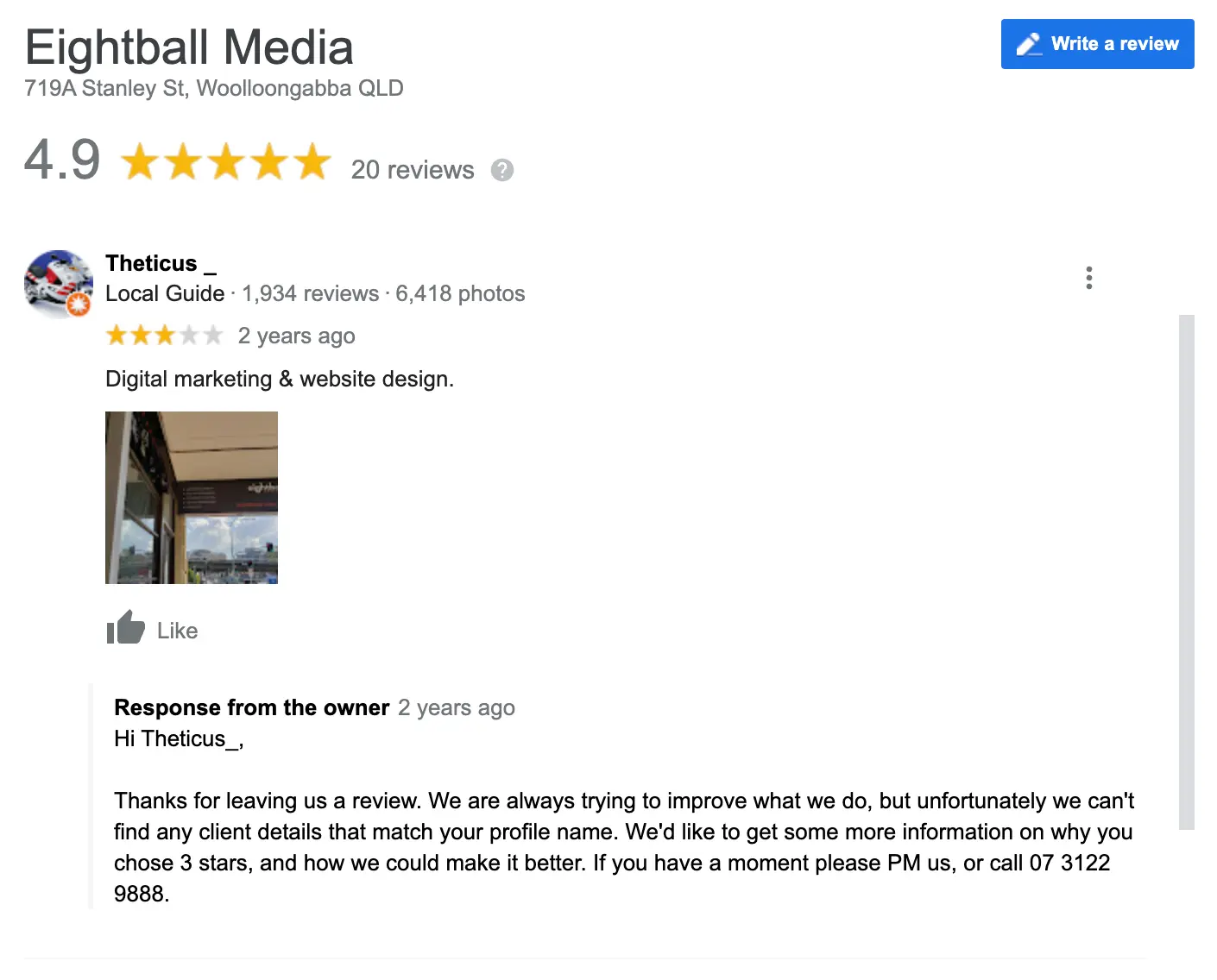 how to respond to a negative google review eightball media