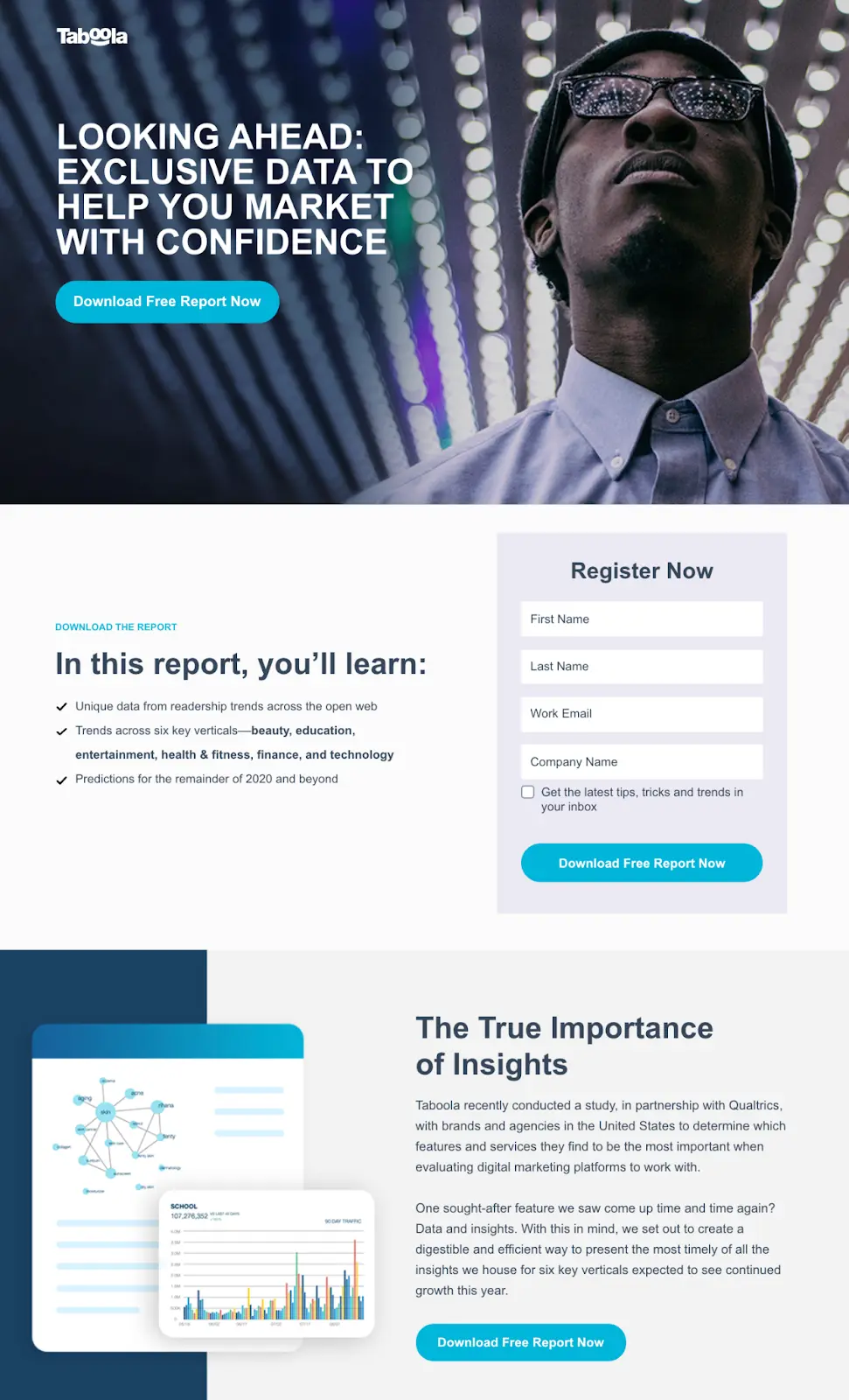 Taboola landing page