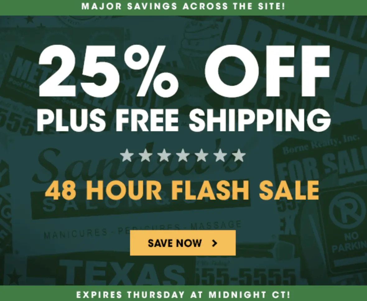 Email marketing subscribers flash sale advert