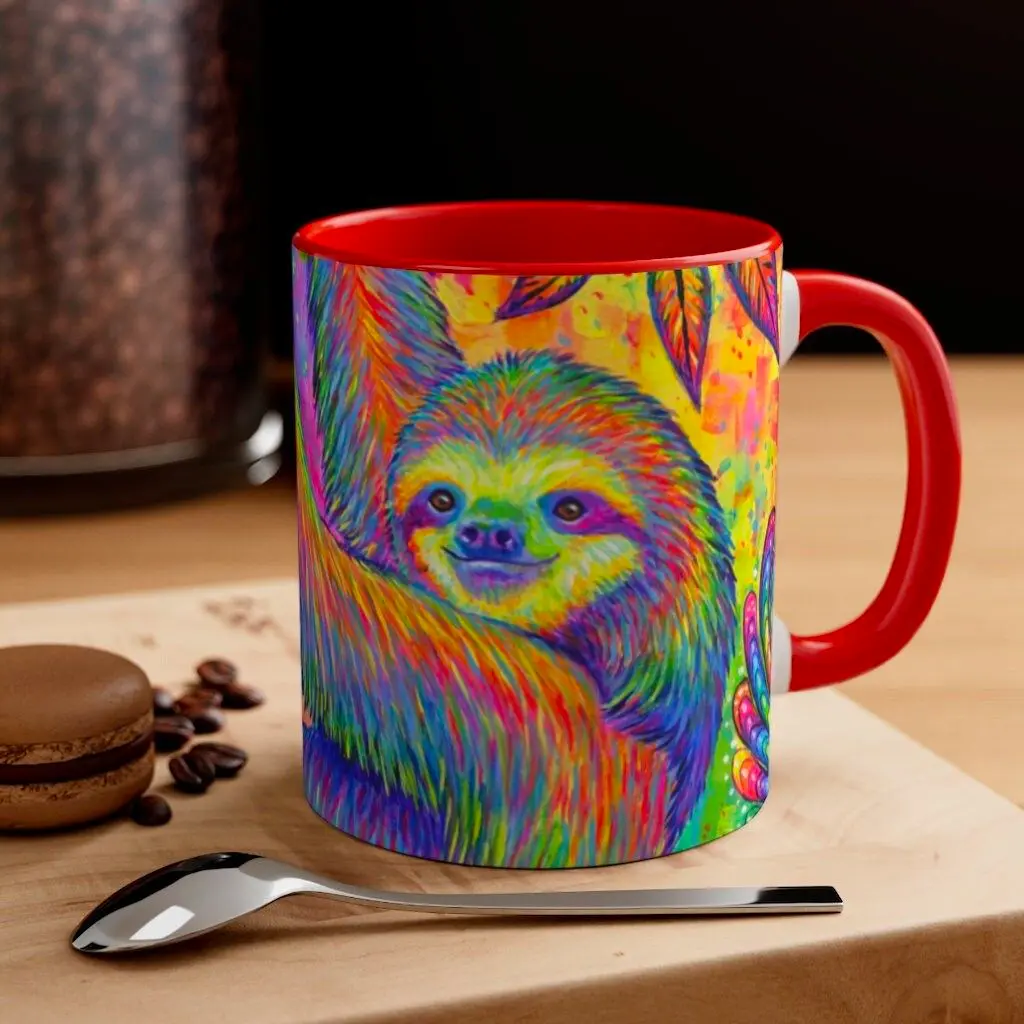 psychedelic design sloth mug