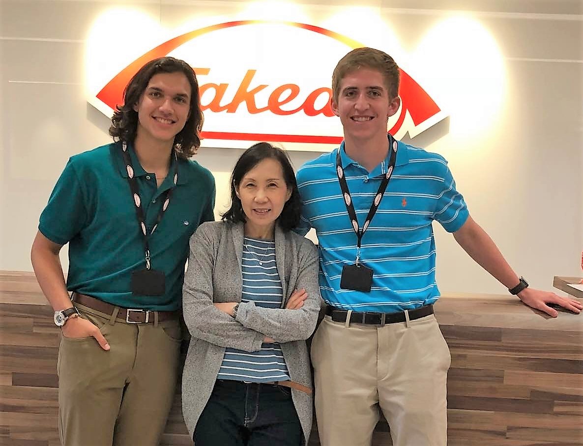 Cole Mackey (left) and Andrew Farmer (right) during their internship at Takeda. 