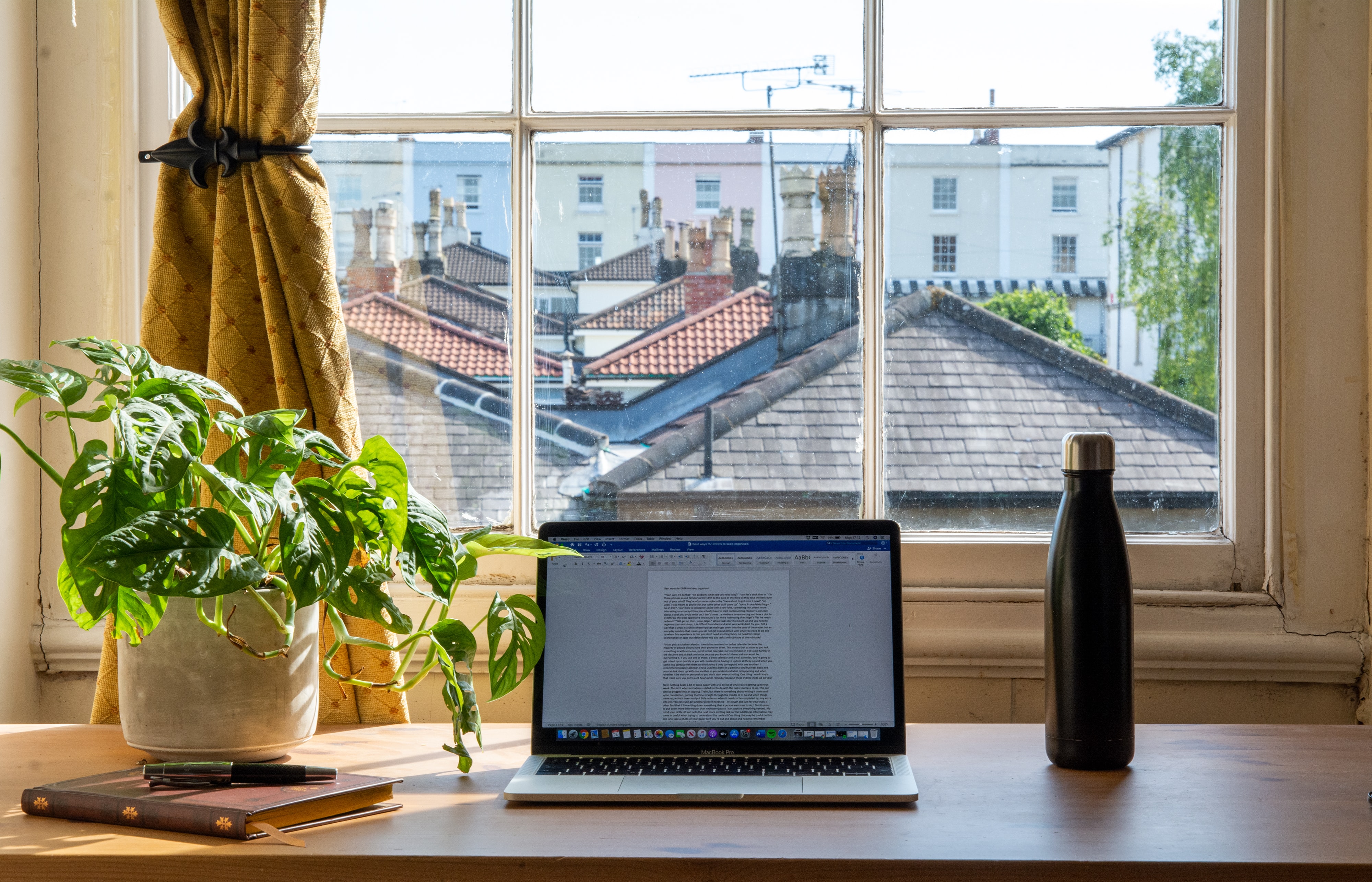 Laptop on a bedroom's desk