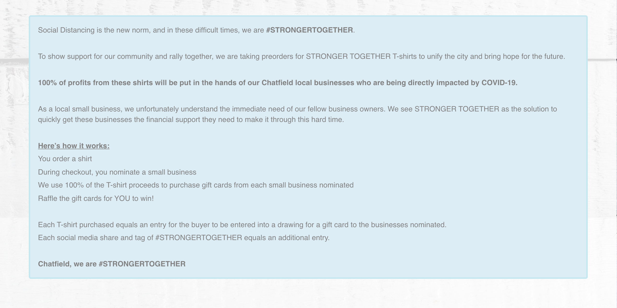 Stronger Together Online Store OMG