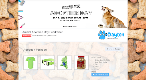 OMG Fundraiser Online Store Sample Ped Adoption