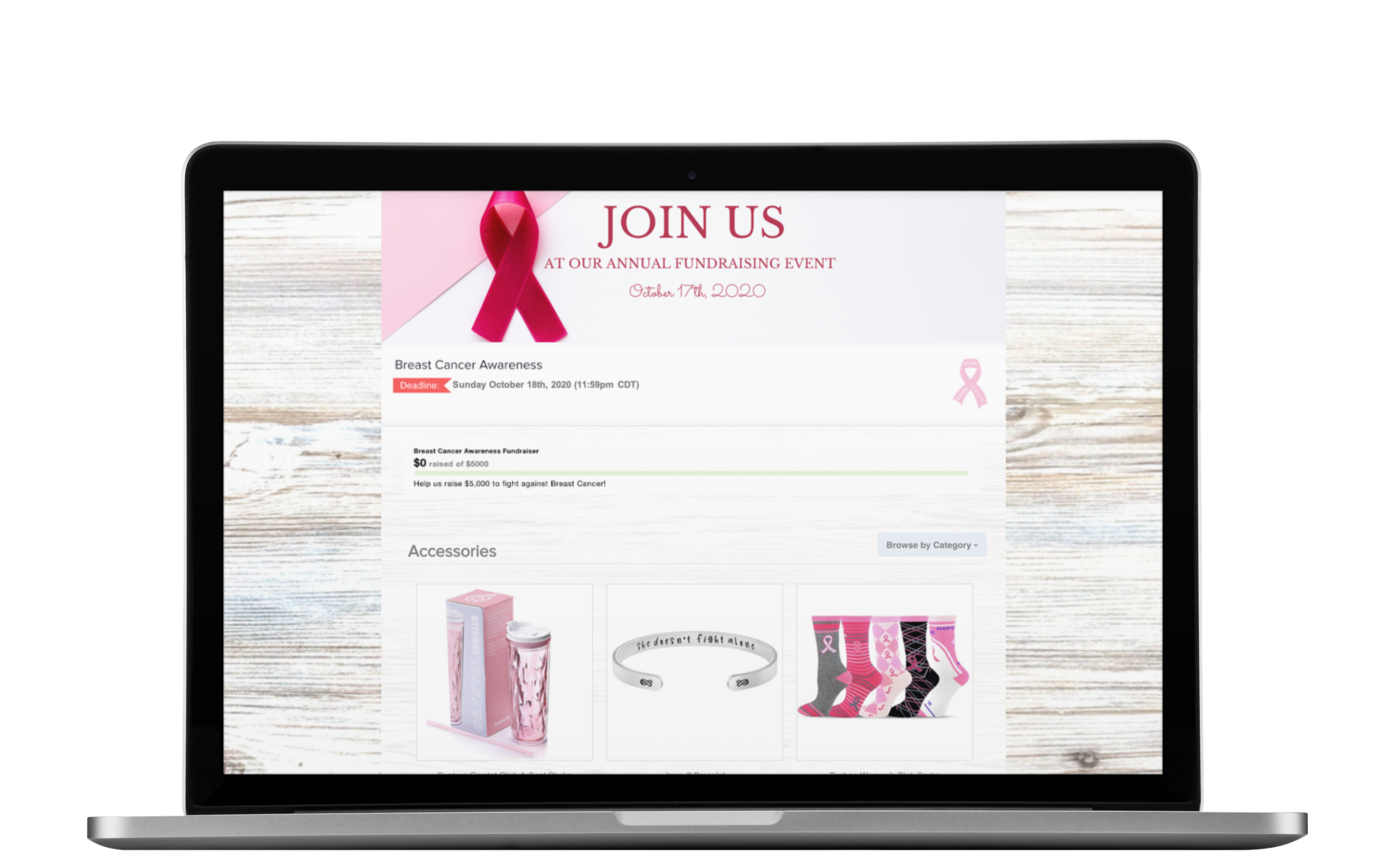 Breast Cancer Fundraiser Online Store