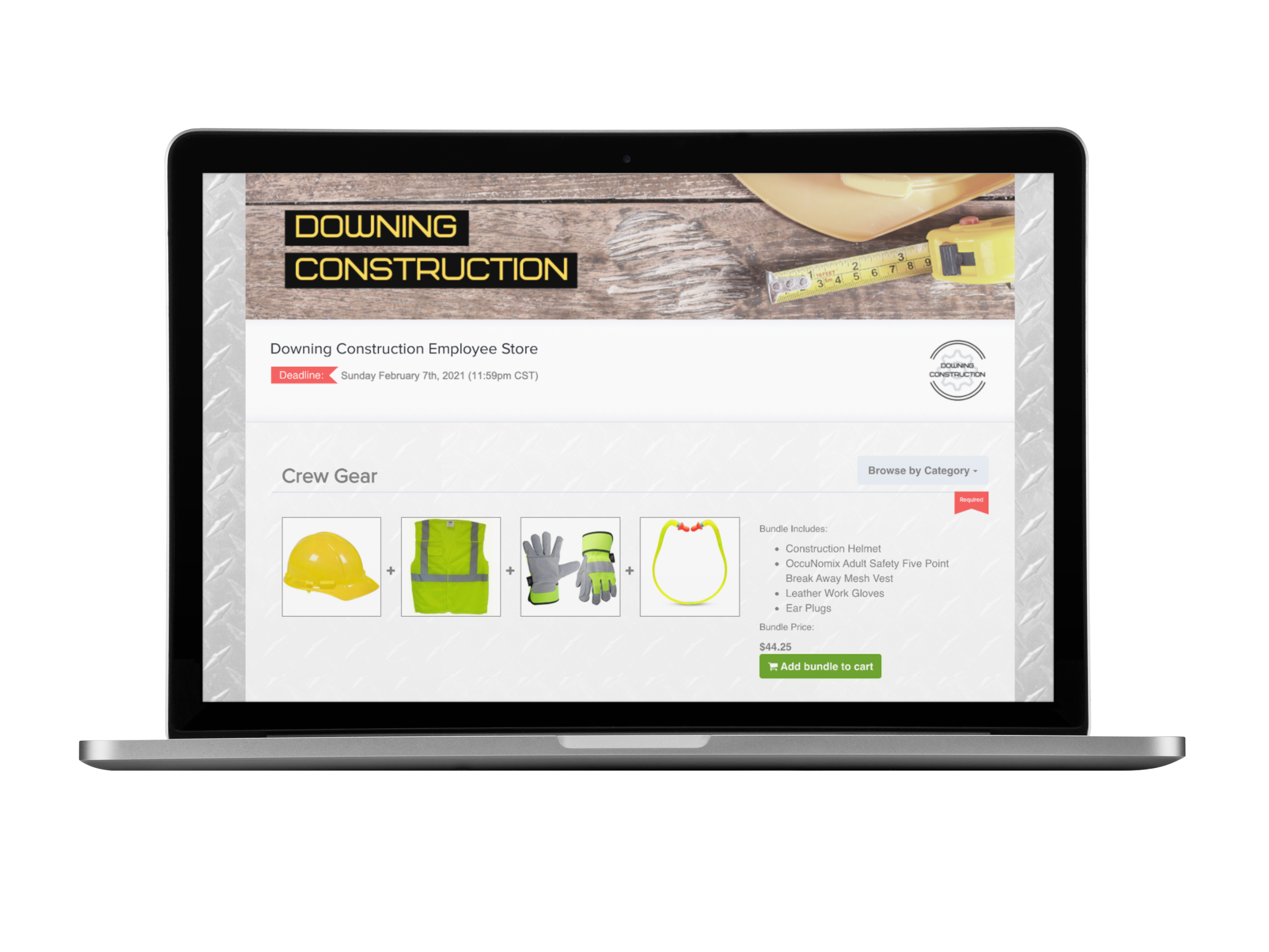 Construction OrderMyGear online store