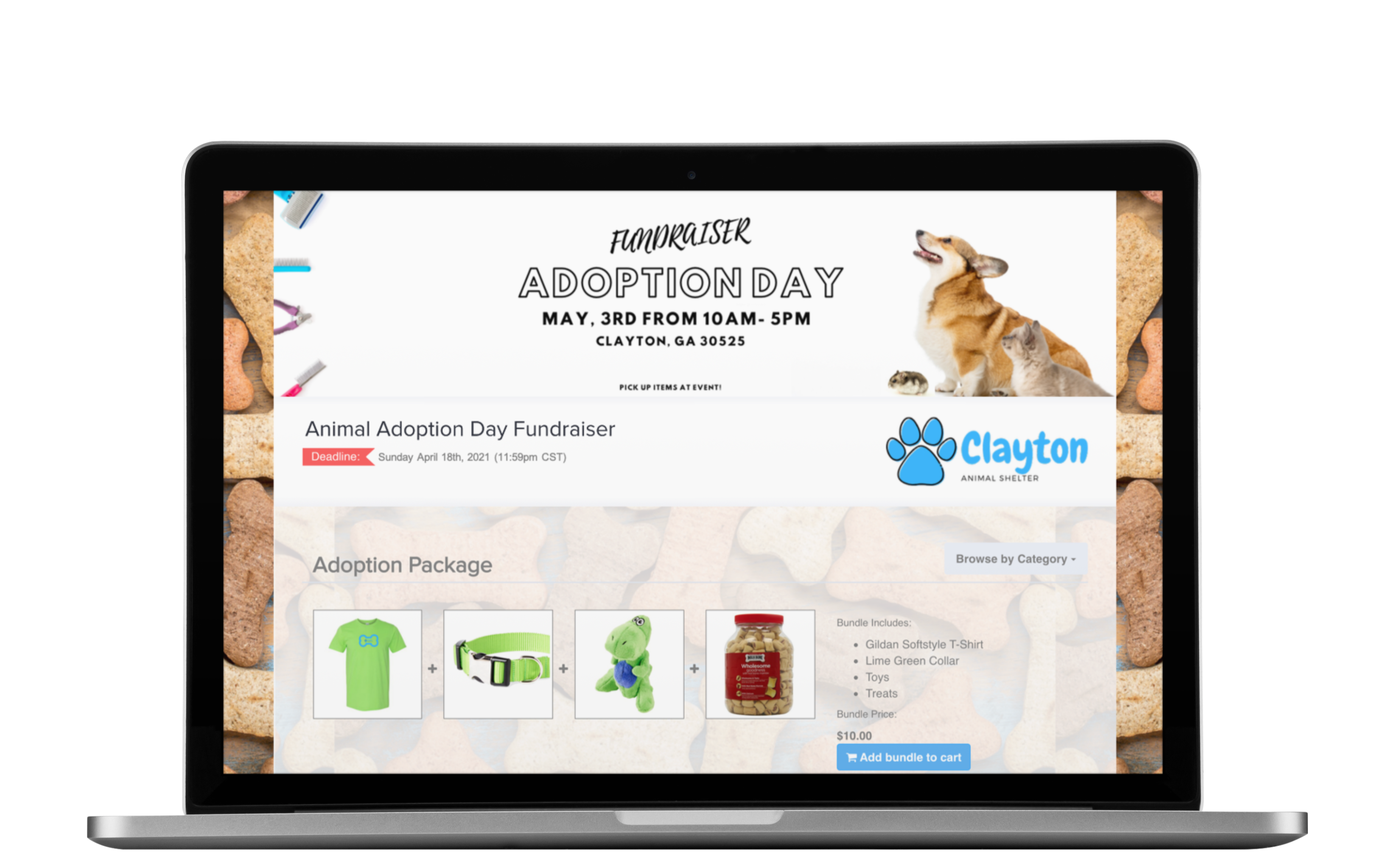 pet adoption online store fundraiser ordermygear