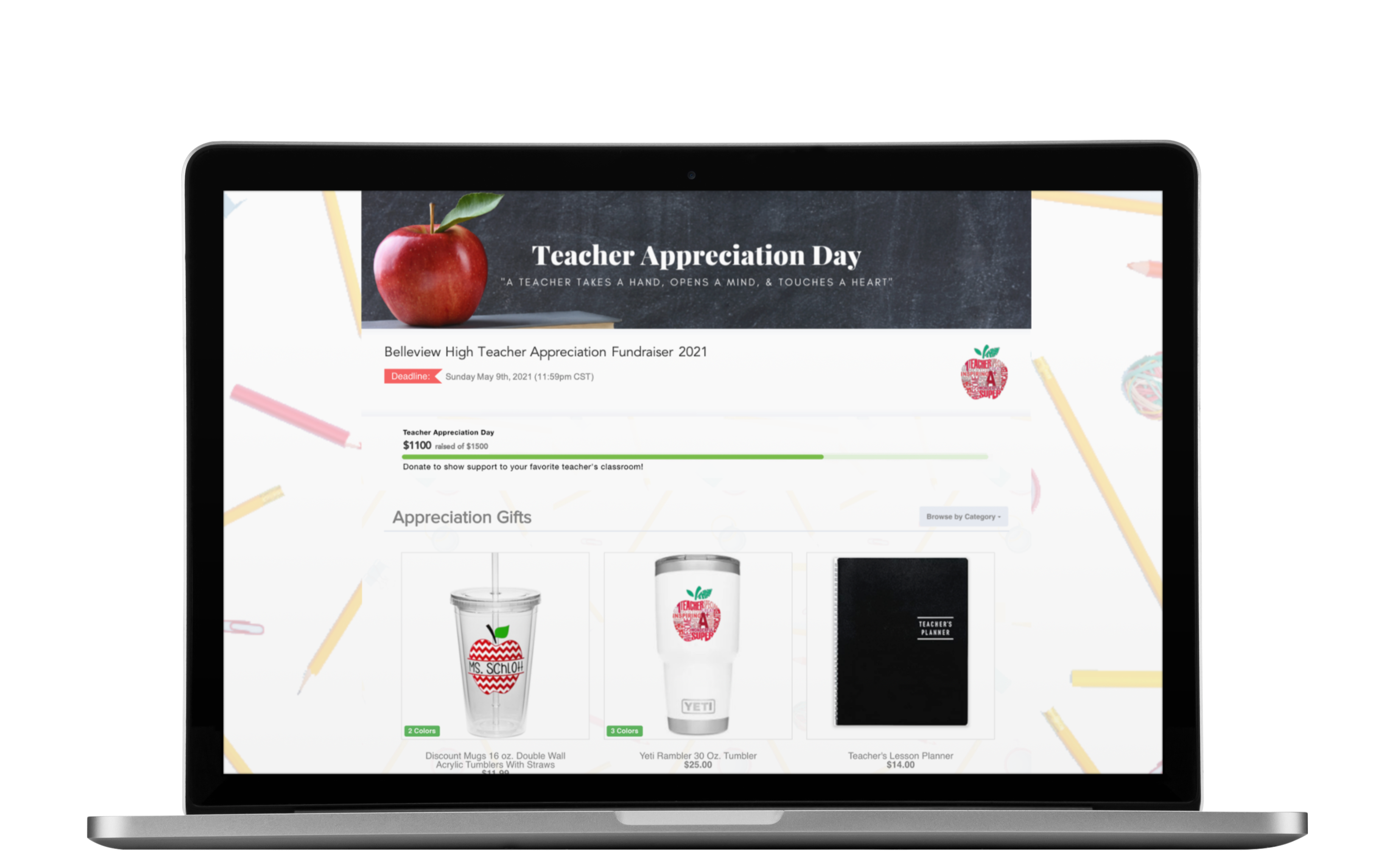 ordermygear online store teacher appreciation fundraiser