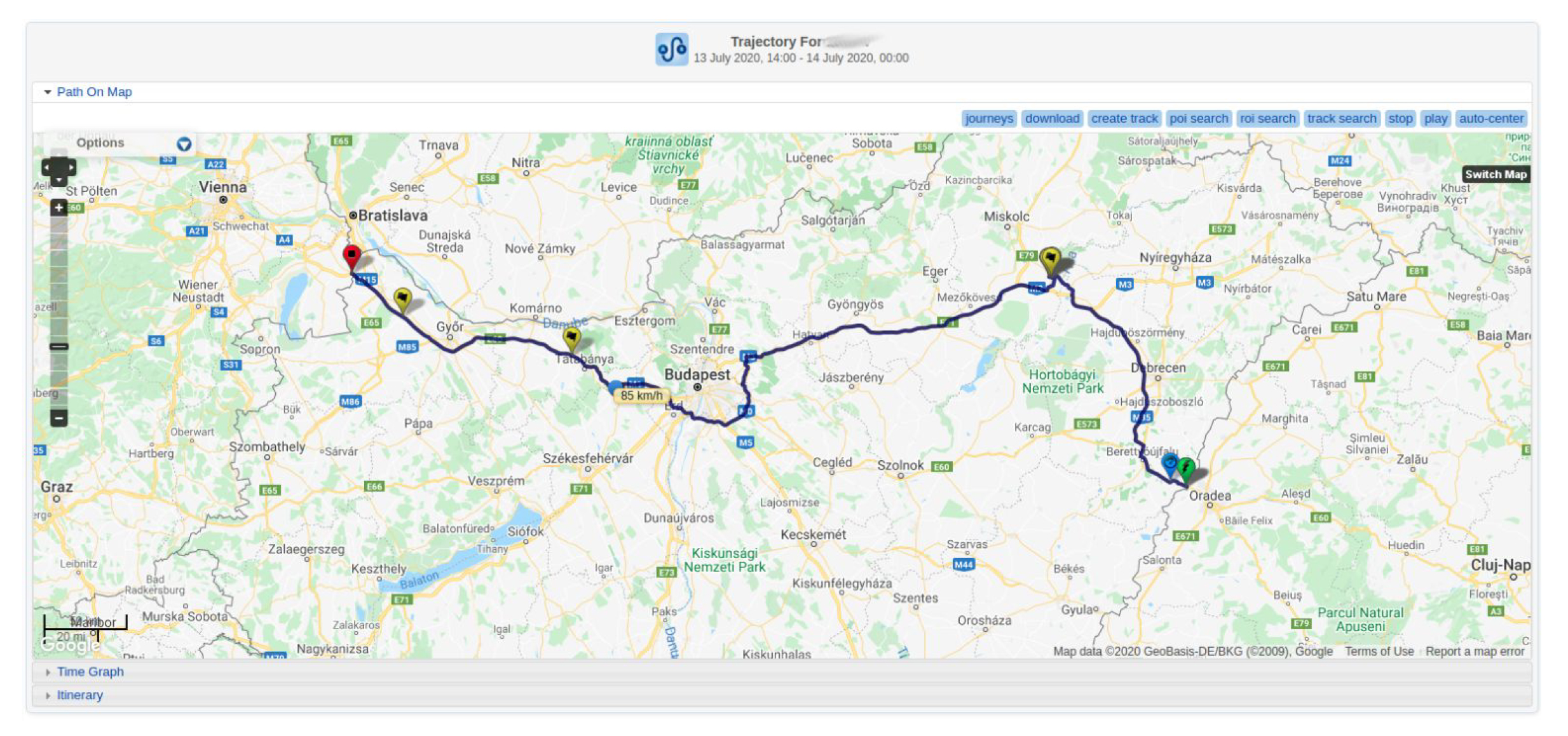 actualizare program flota auto - harta