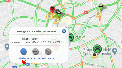 aplicatie comunicare sofer dispecer destinatii multiple, safefleet