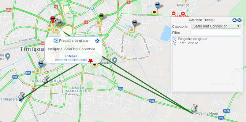 aplicatie comunicare soferi dispecer, optimizare traseu, safefleet