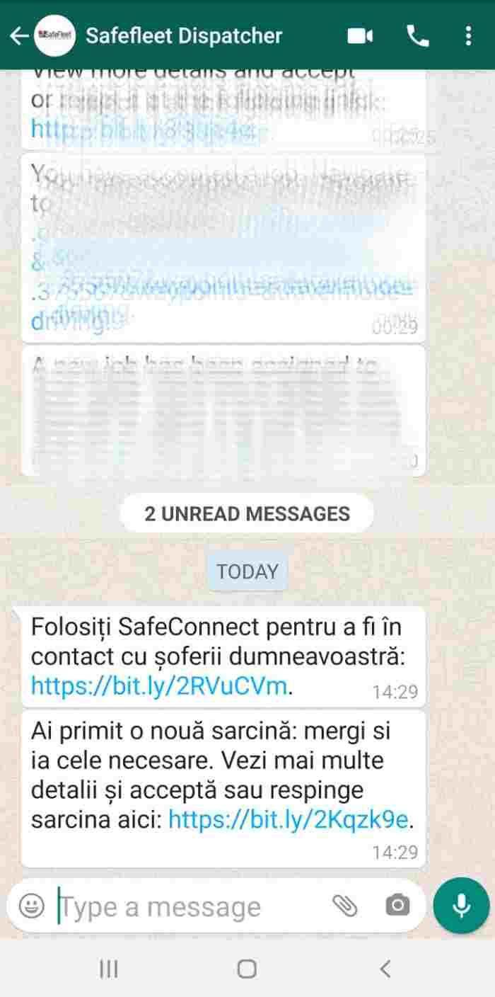 comunicare soferi dispecer traseu, safefleet
