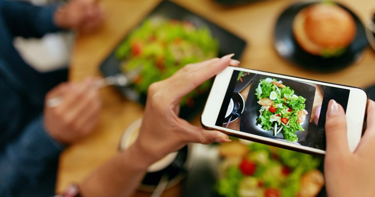 smartphone shot of salad