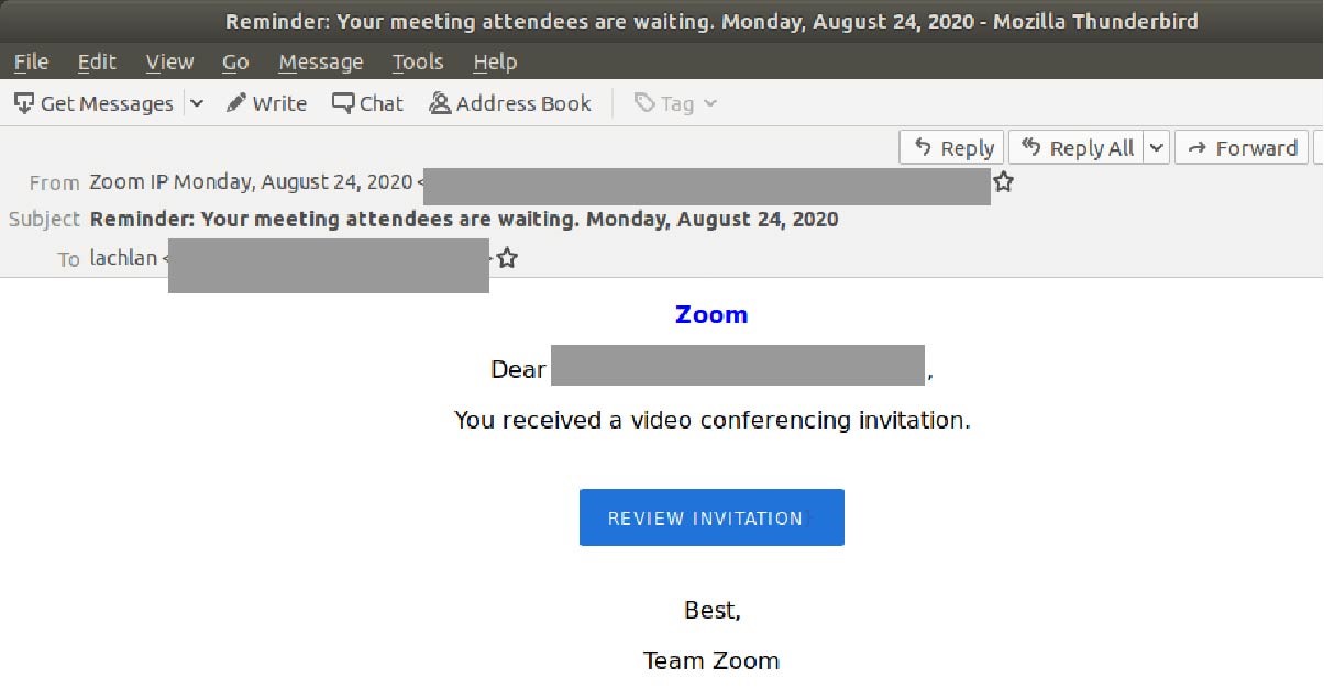 Phishing Email Scam Claims Your Zoom Meeting Attendees Are Waiting