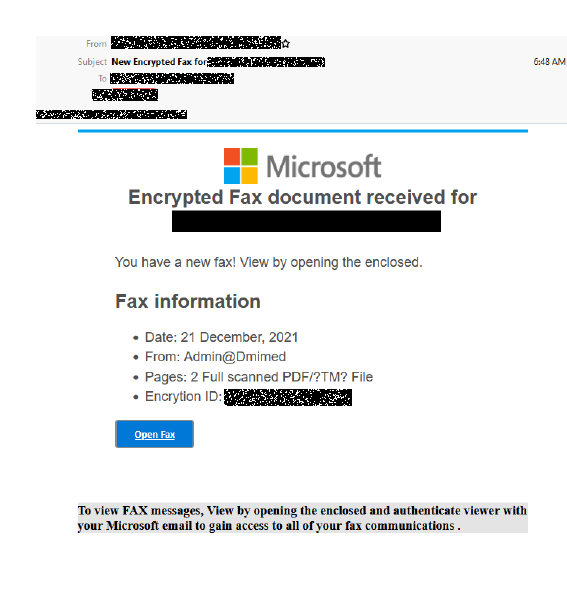 Scam email claims to be from Microsoft