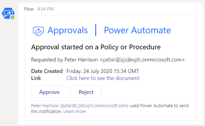 microsoft flow approval type
