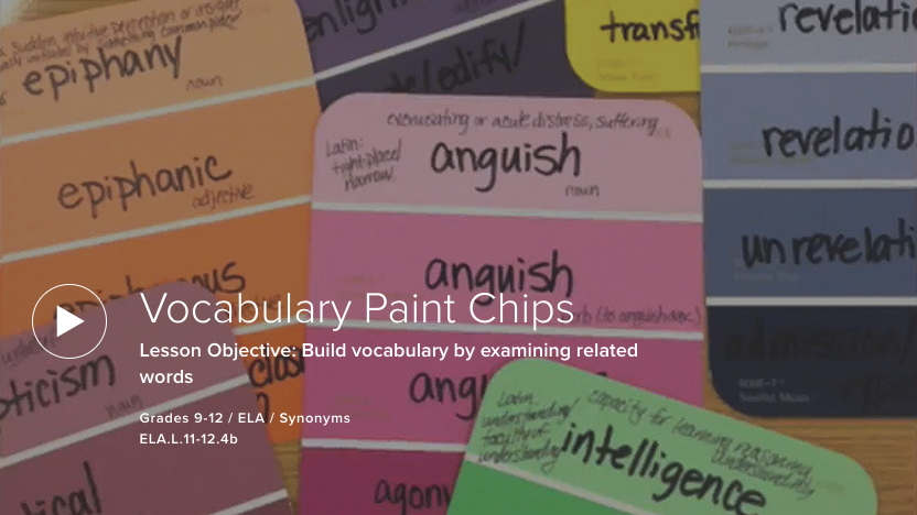 Vocabulary Paint Chips