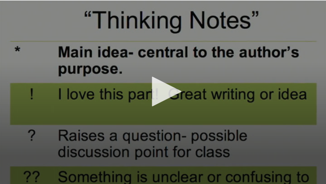 Thinking Notes: A Strategy to Encourage Close Reading