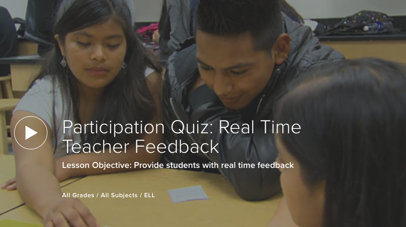 Participation Quiz: Real Time Teacher Feedback