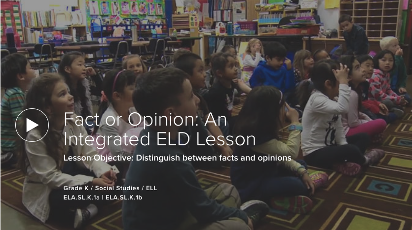 Fact or Opinion: An Integrated ELD Lesson