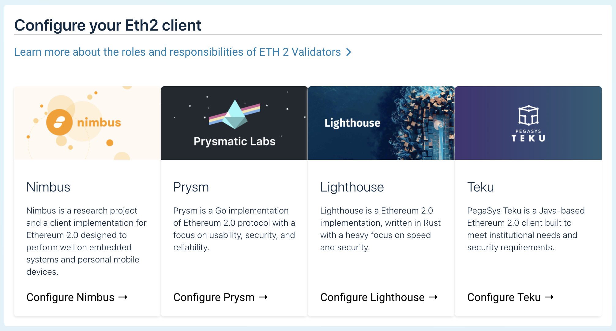 Configure your Eth2 client