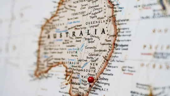Australia map, study business at a vocational college in Australia, VET programs at Greystone College