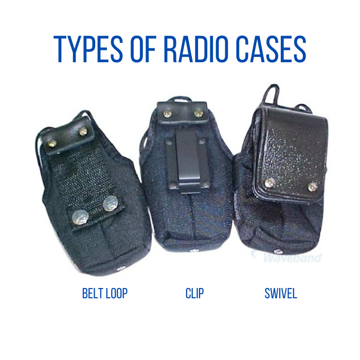 Soorten radioholsters riemlus, clip en swivel