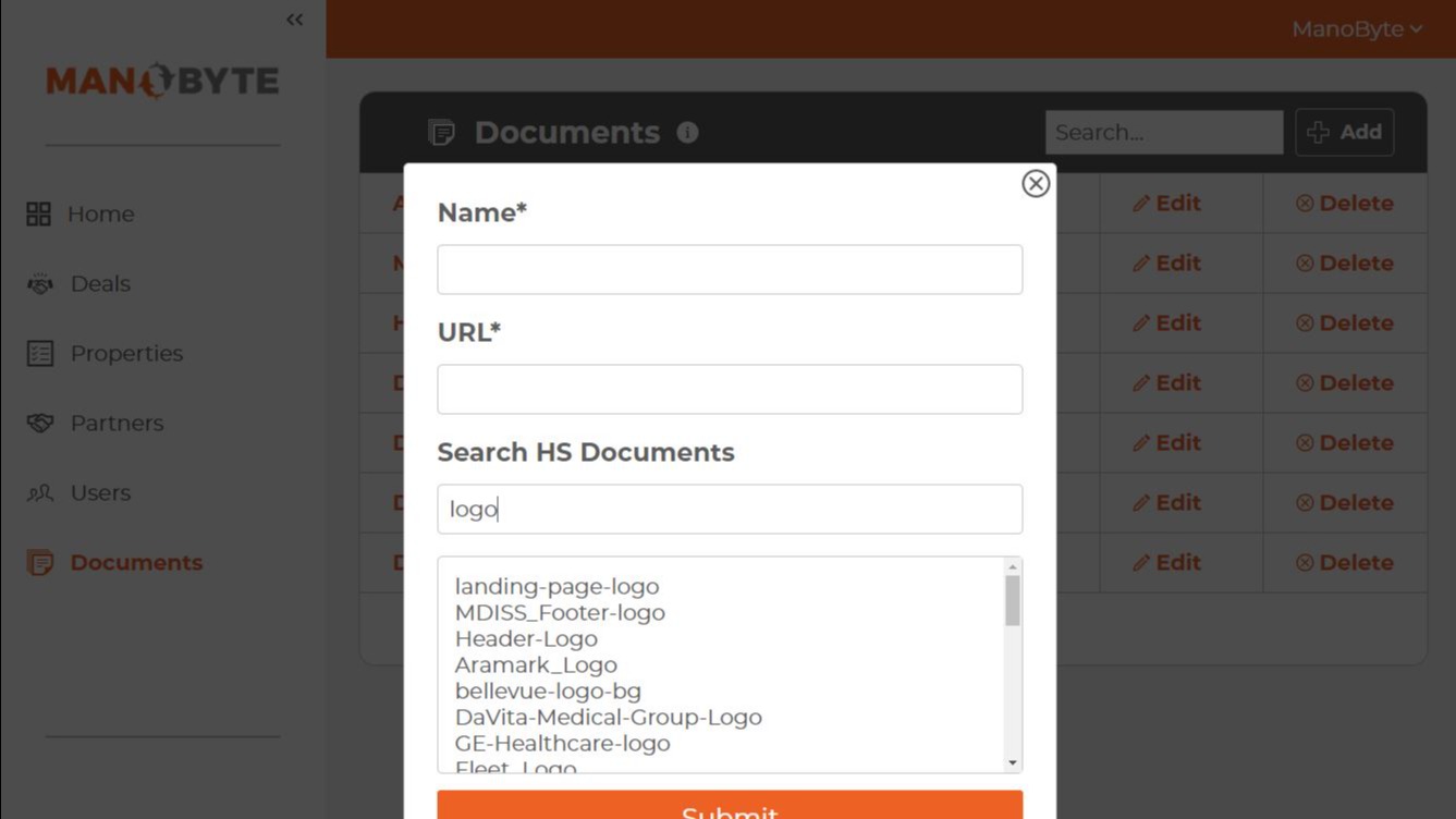Include documents for your partners to view