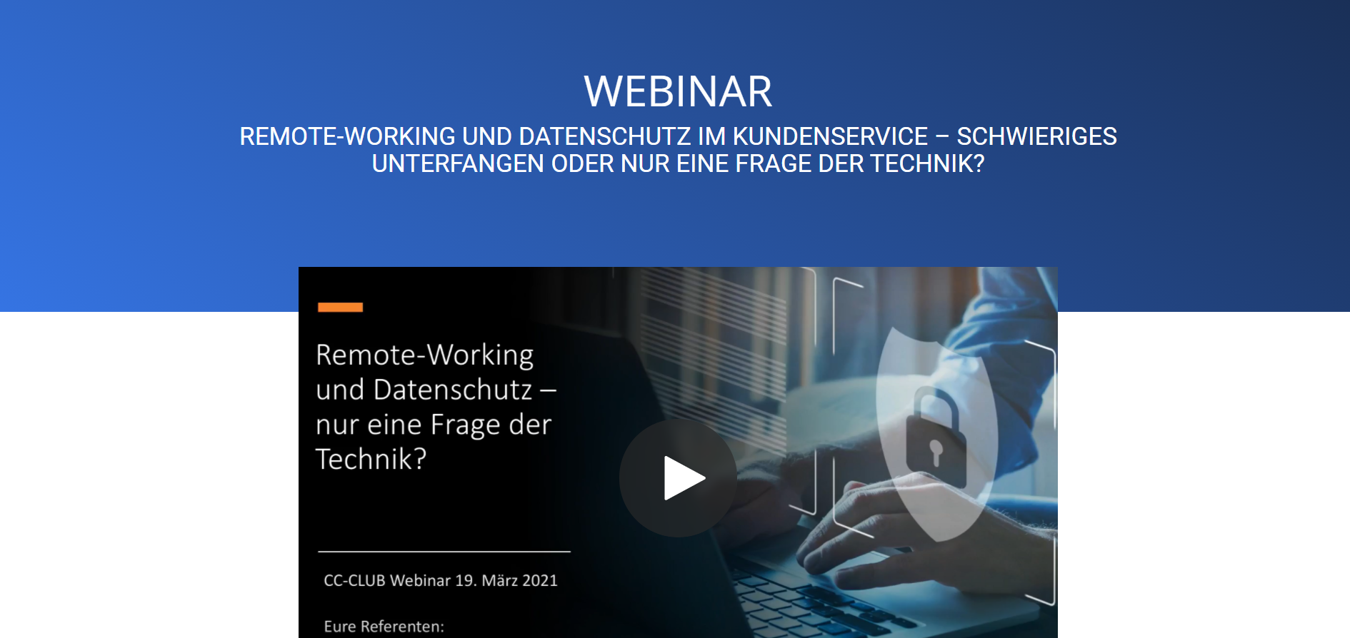 Webinar - Remote-Working und Datenschutz