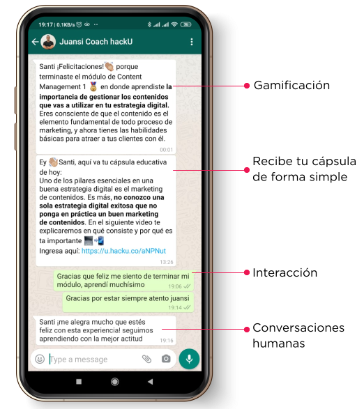 hackU Educación vía WhatsApp