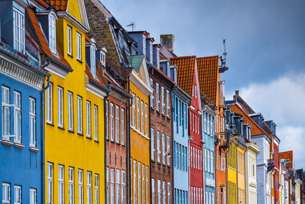 Nyhavn buildings in Copenhagen, Denmark.