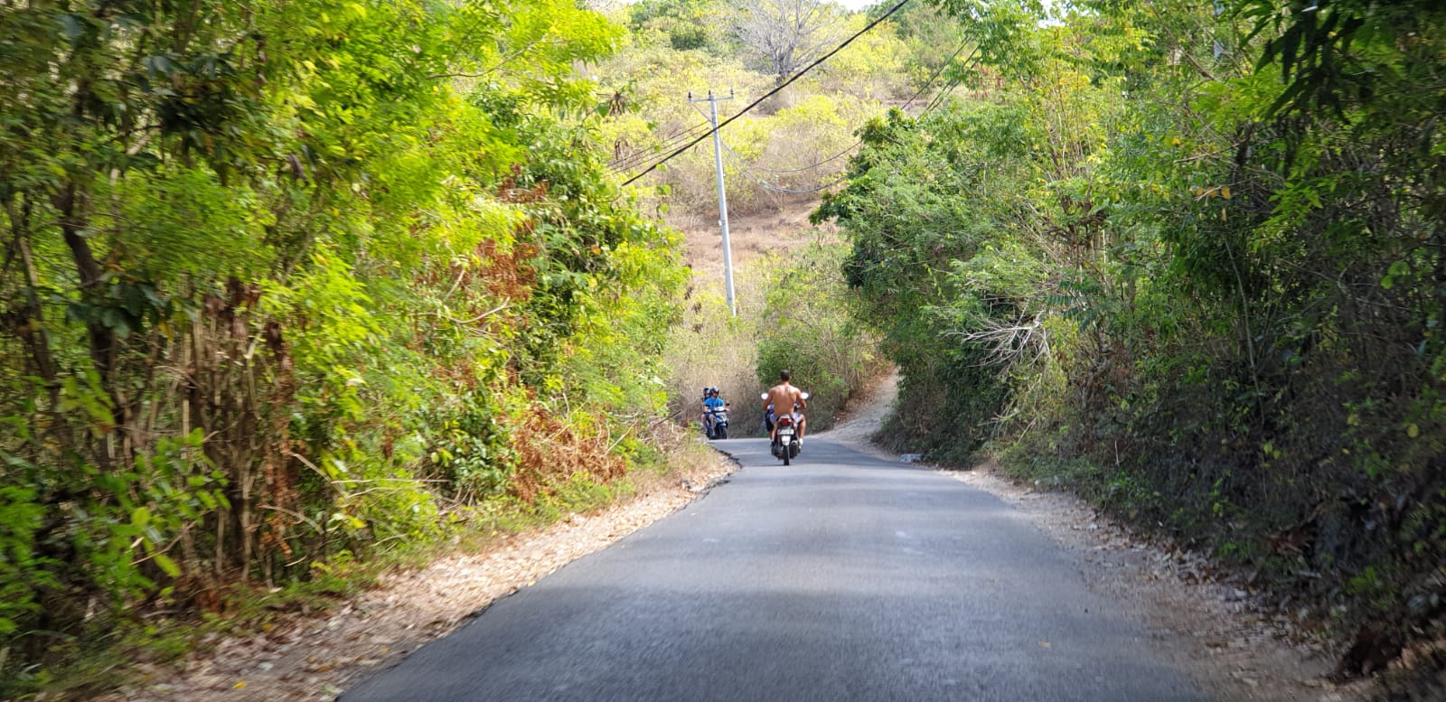 Scooter on the road in Nusa Penida