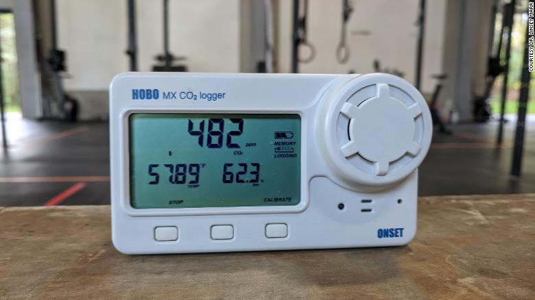 The gym uses this carbon dioxide detector.