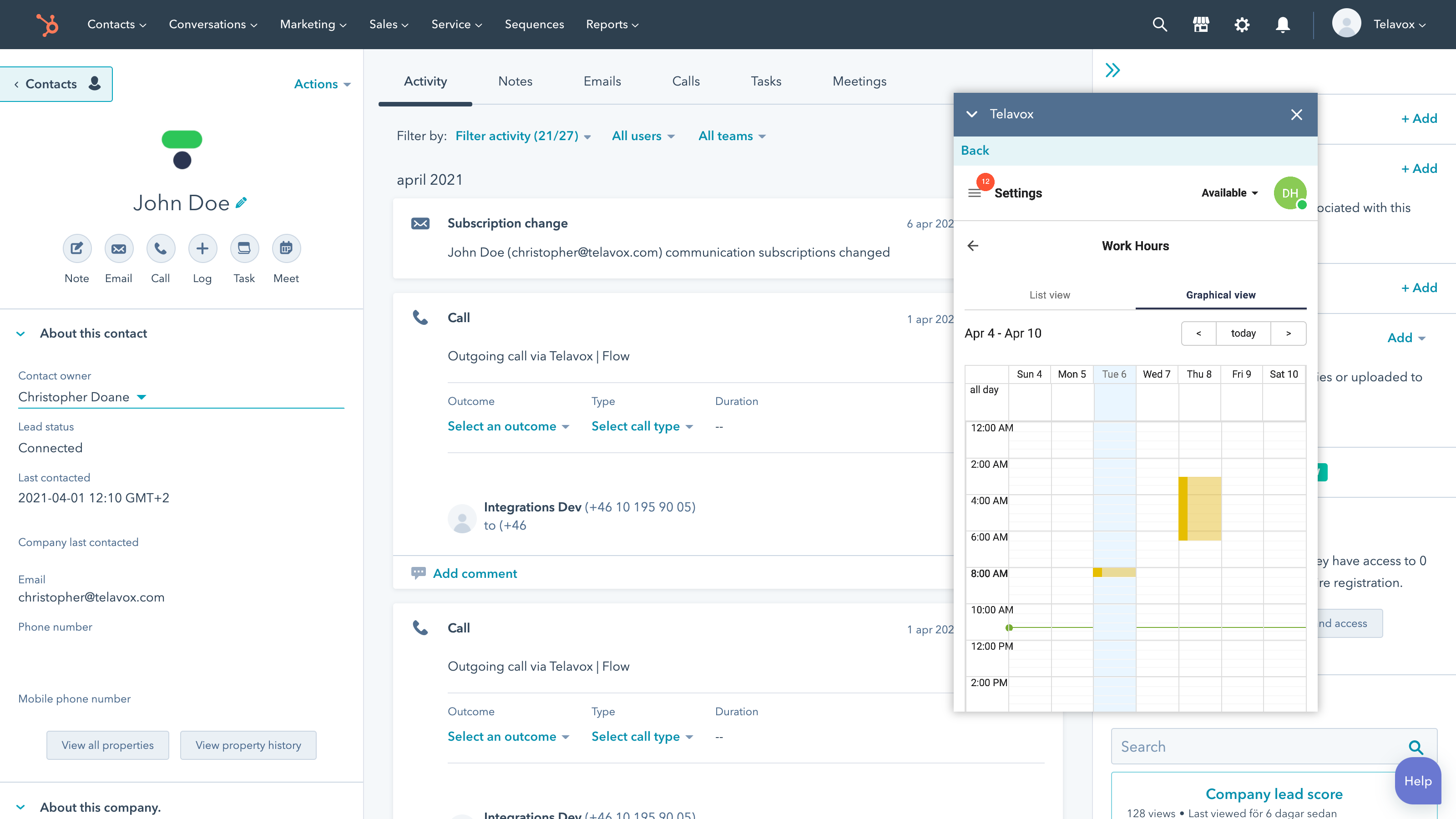 Manage your availability
