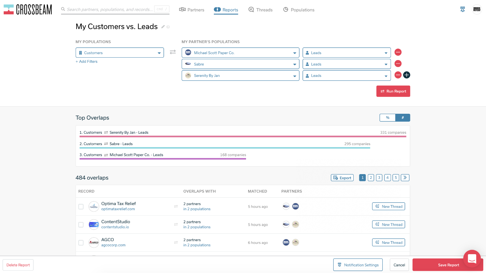 Real-time account mapping with your partner using Reports