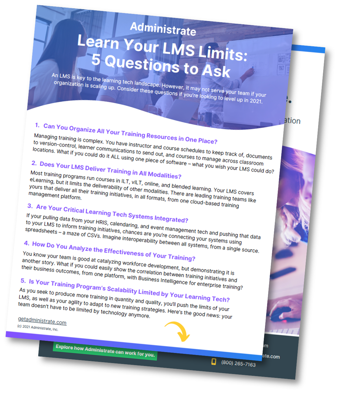 Get the LMS One-Pager Today to Evaluate Your LMS with these 5 Questions!