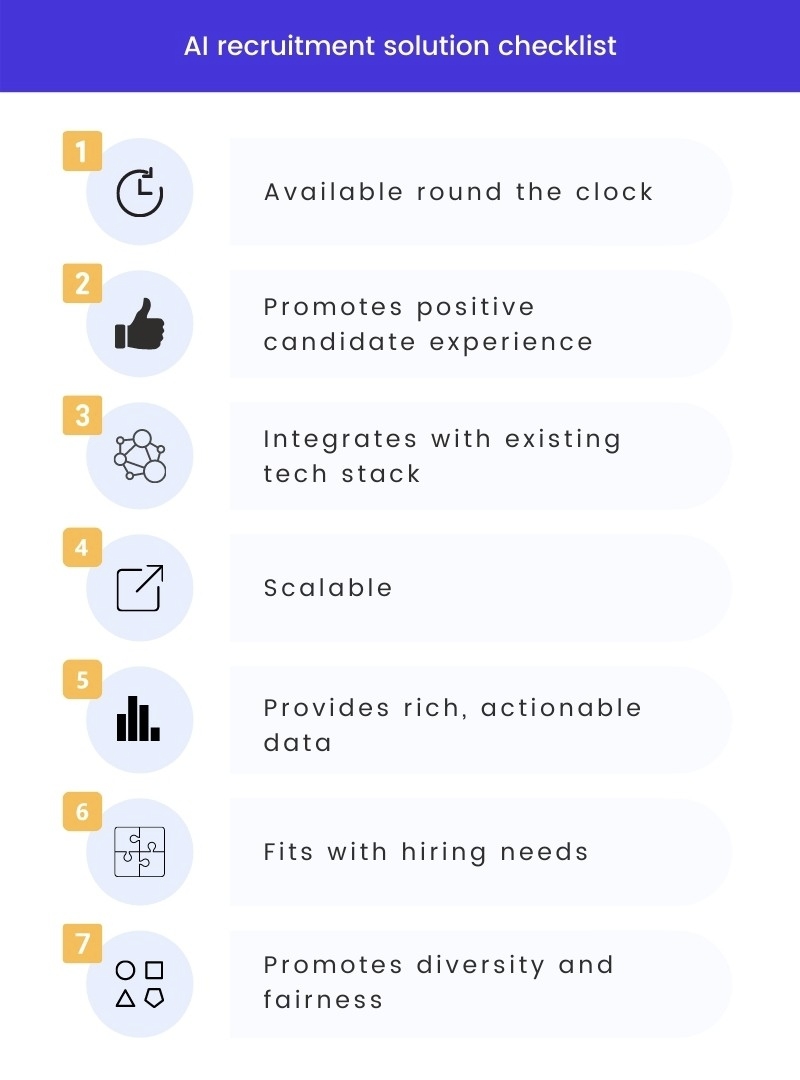 AI recruitment solution checklist