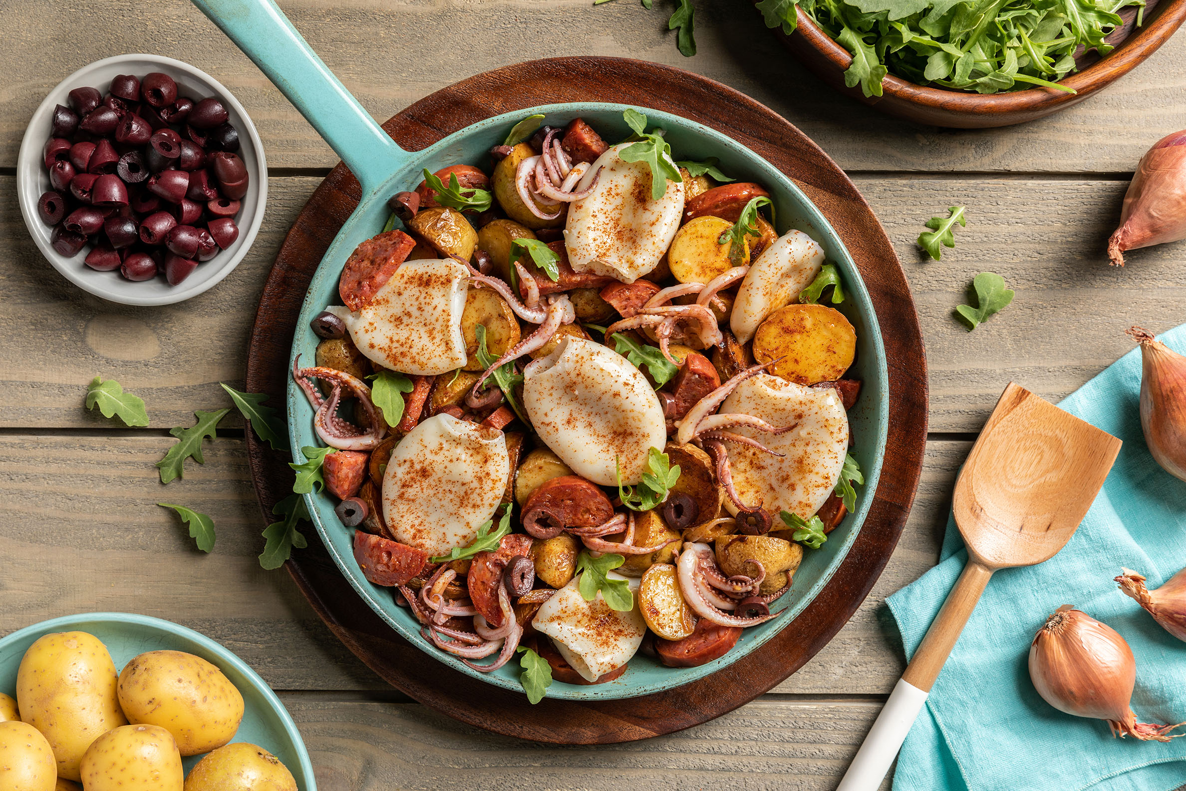 Pan Roasted Calamari with Paprika and Chorizo