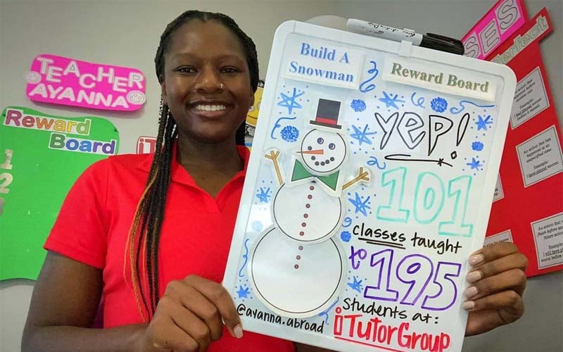 ITA grad Ayanna teaching English online