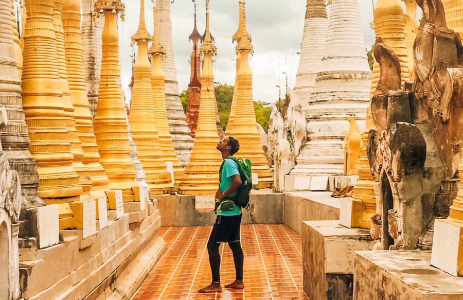 an English teacher in Myanmar exploring the country