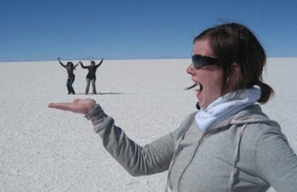 English teachers in Bolivia visiting Salt flats