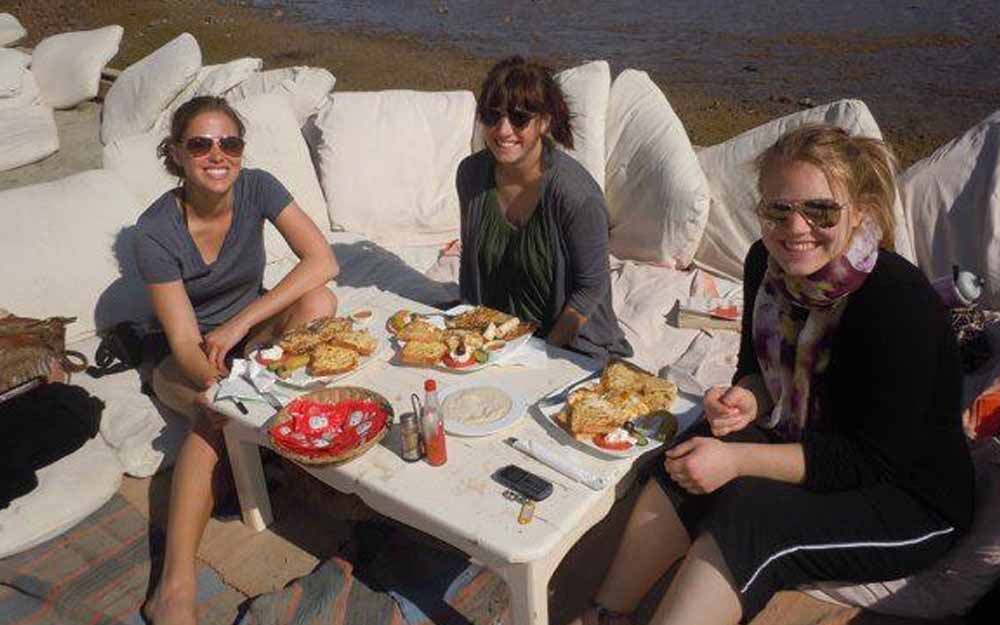 a group of English teachers in Lebanon on a patio