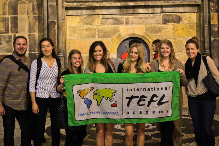 English teachers the Czech Republic with the ITA flag